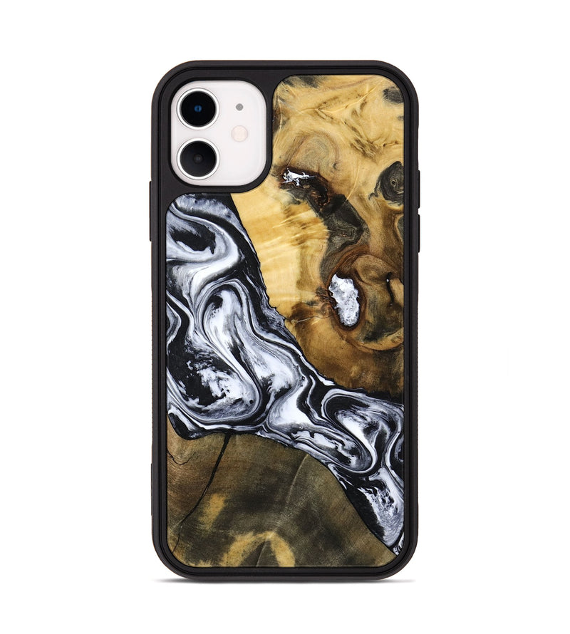 iPhone 11 Wood Phone Case - Ardis (Black & White, 797134)