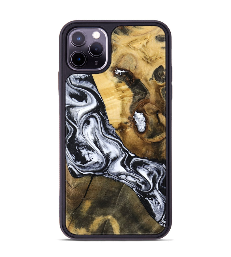 iPhone 11 Pro Max Wood Phone Case - Ardis (Black & White, 797134)