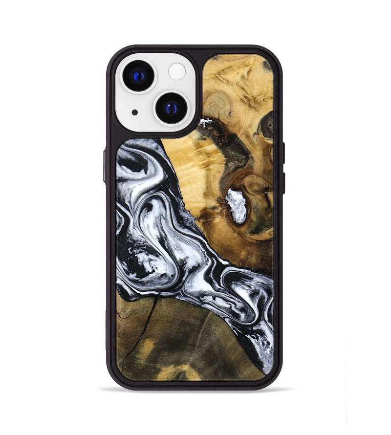 iPhone 13 Wood Phone Case - Ardis (Black & White, 797134)
