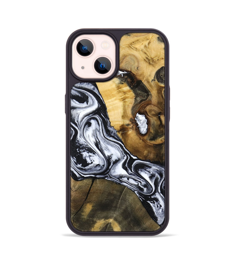 iPhone 14 Wood Phone Case - Ardis (Black & White, 797134)