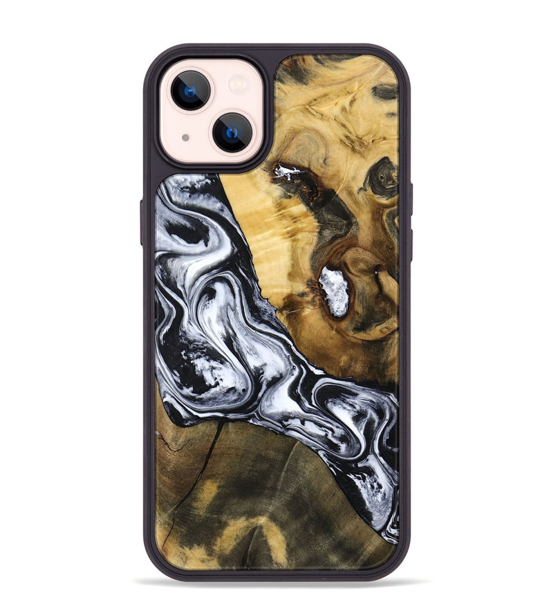 iPhone 14 Plus Wood Phone Case - Ardis (Black & White, 797134)