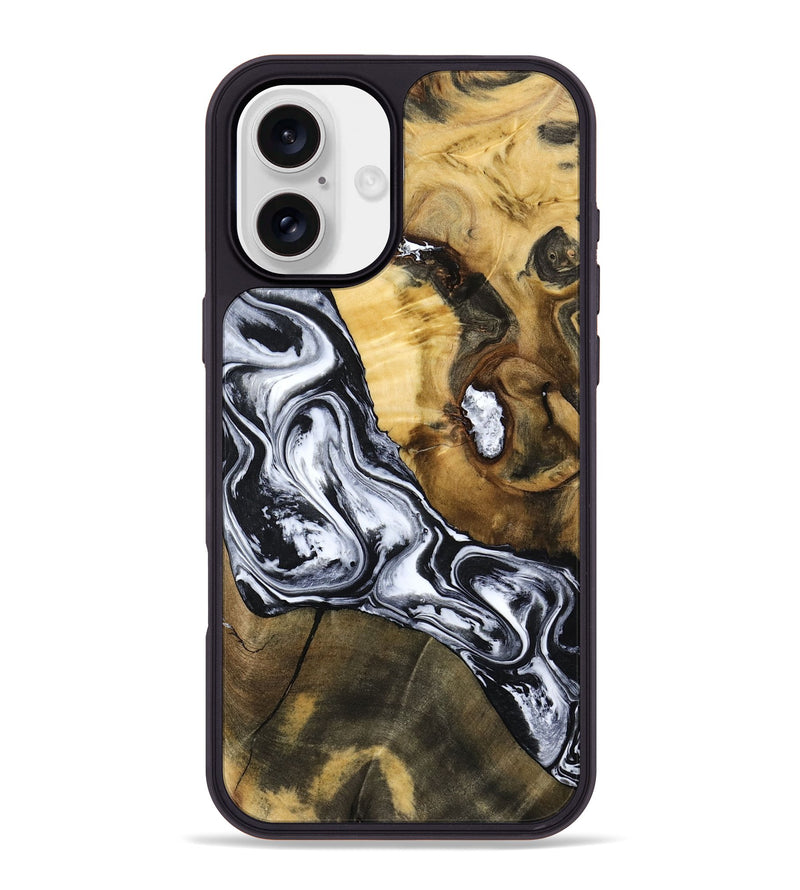 iPhone 16 Plus Wood Phone Case - Ardis (Black & White, 797134)