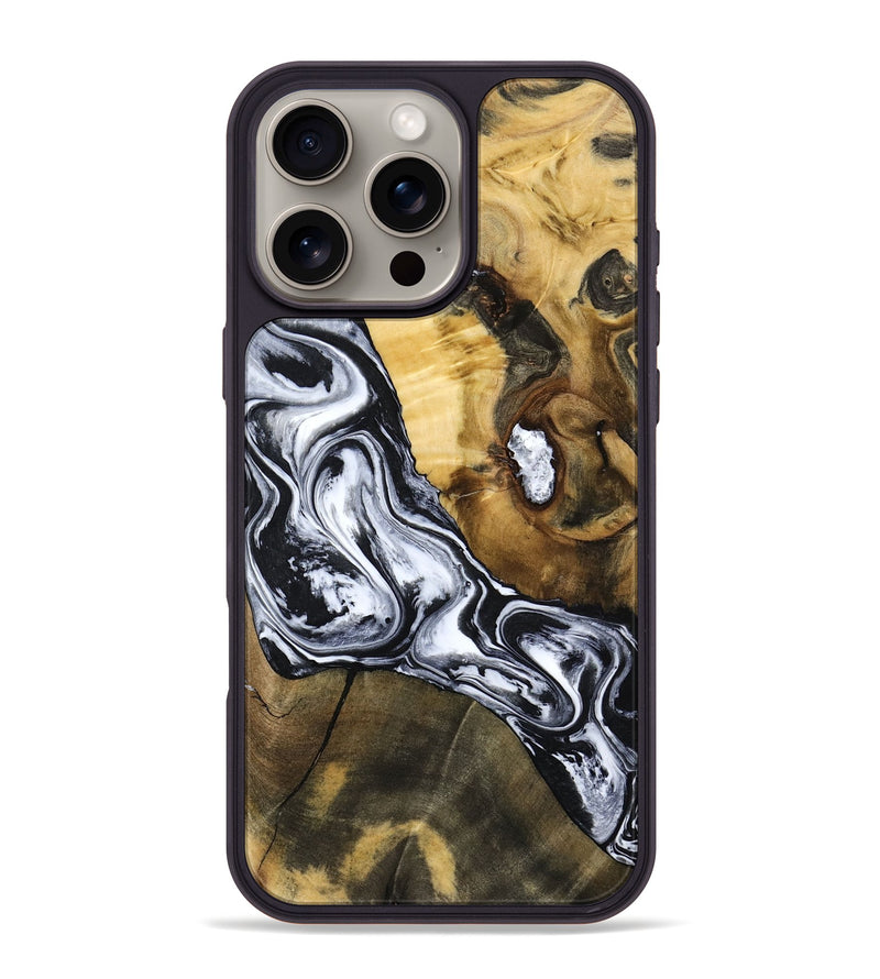 iPhone 16 Pro Max Wood Phone Case - Ardis (Black & White, 797134)