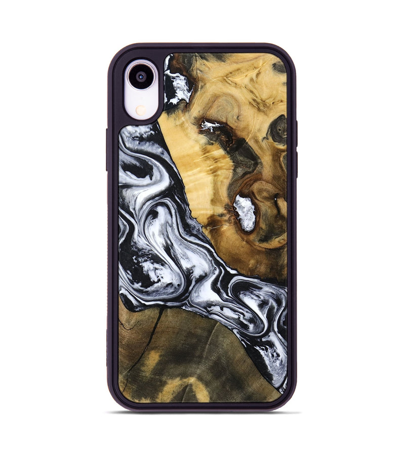 iPhone Xr Wood Phone Case - Ardis (Black & White, 797134)