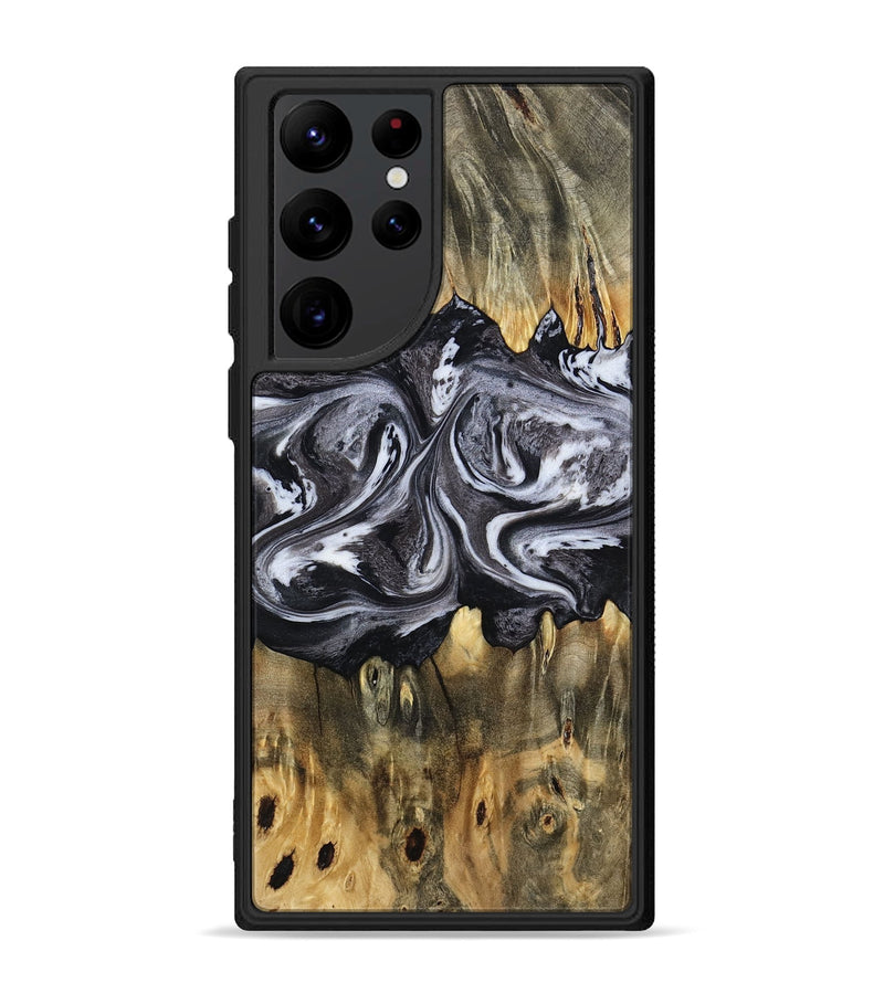 Galaxy S22 Ultra Wood Phone Case - Addie (Black & White, 797140)