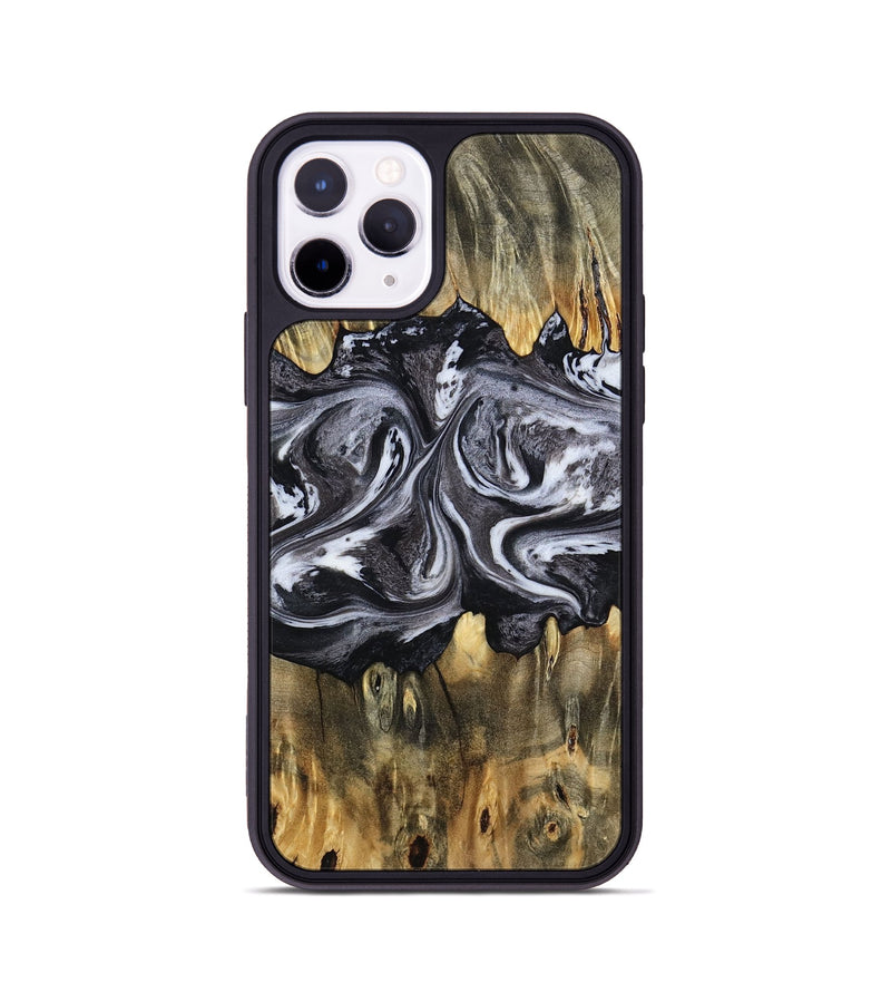 iPhone 11 Pro Wood Phone Case - Addie (Black & White, 797140)