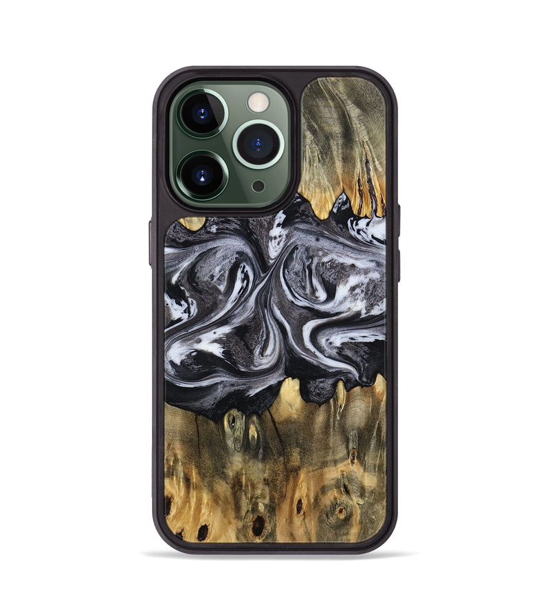 iPhone 13 Pro Wood Phone Case - Addie (Black & White, 797140)