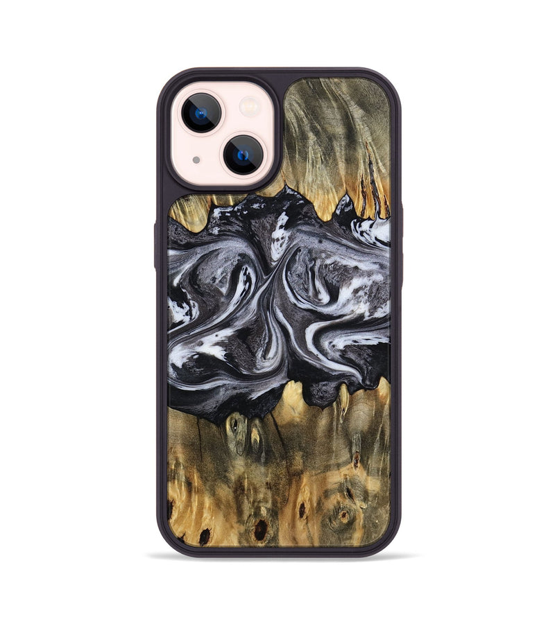 iPhone 14 Wood Phone Case - Addie (Black & White, 797140)