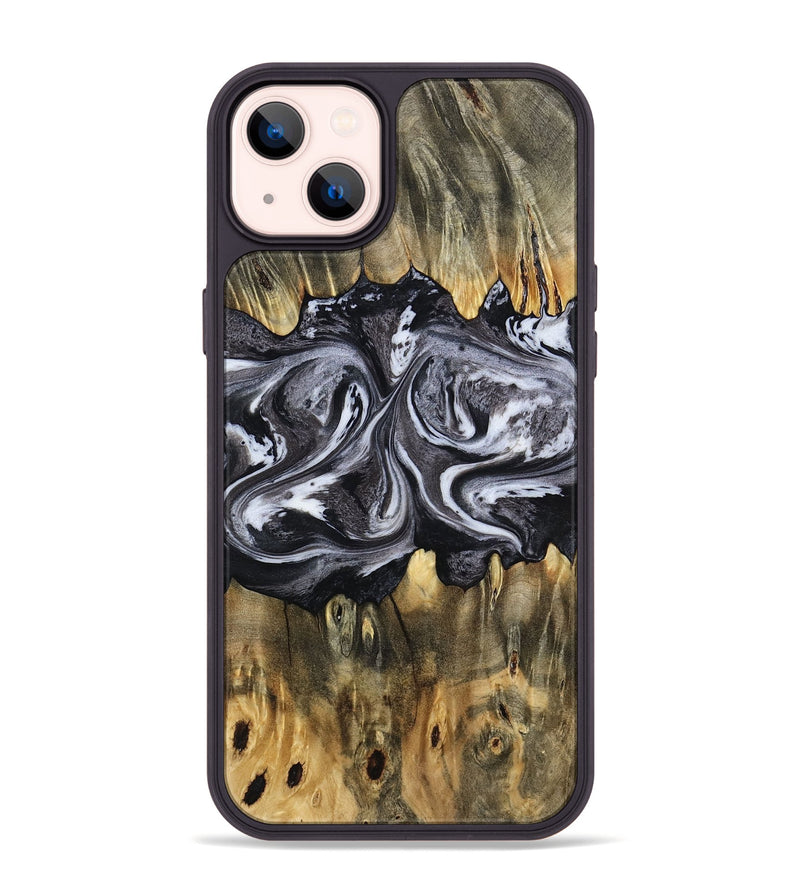 iPhone 14 Plus Wood Phone Case - Addie (Black & White, 797140)