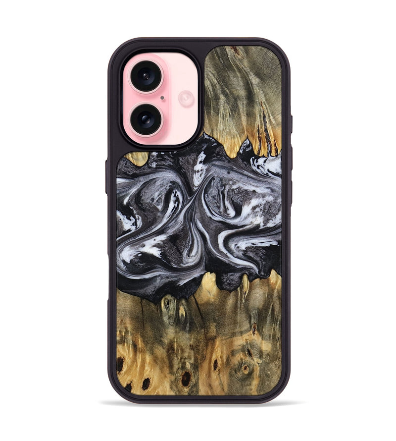 iPhone 16 Wood Phone Case - Addie (Black & White, 797140)