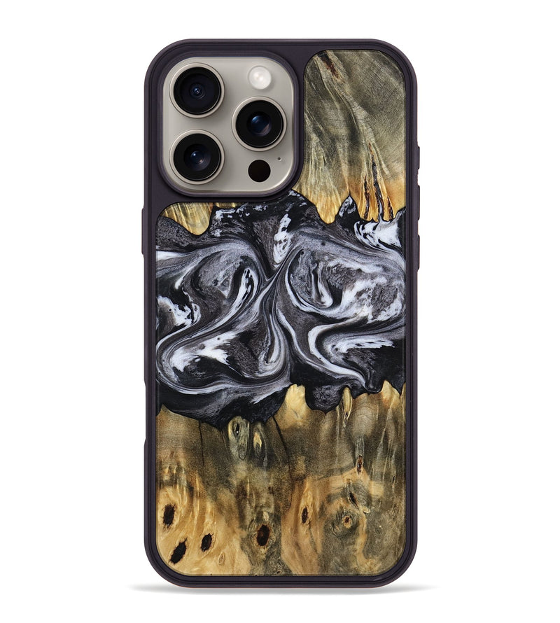 iPhone 16 Pro Max Wood Phone Case - Addie (Black & White, 797140)