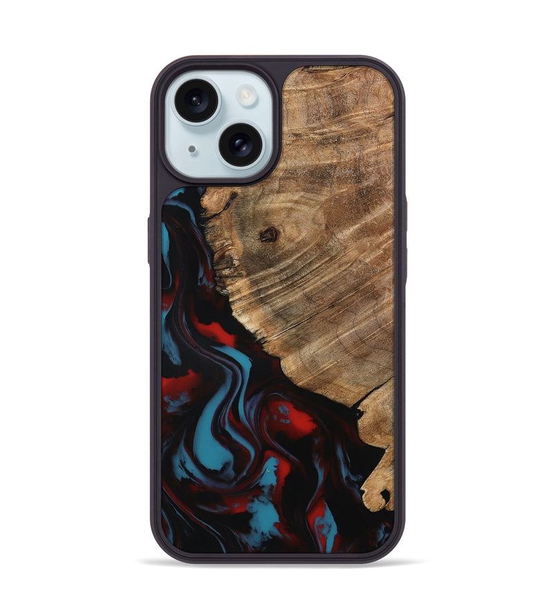 iPhone 15 Wood Phone Case - Kassie (Red, 797141)