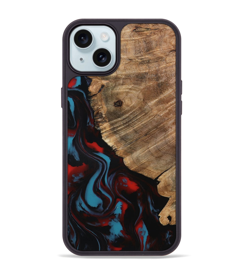 iPhone 15 Plus Wood Phone Case - Kassie (Red, 797141)