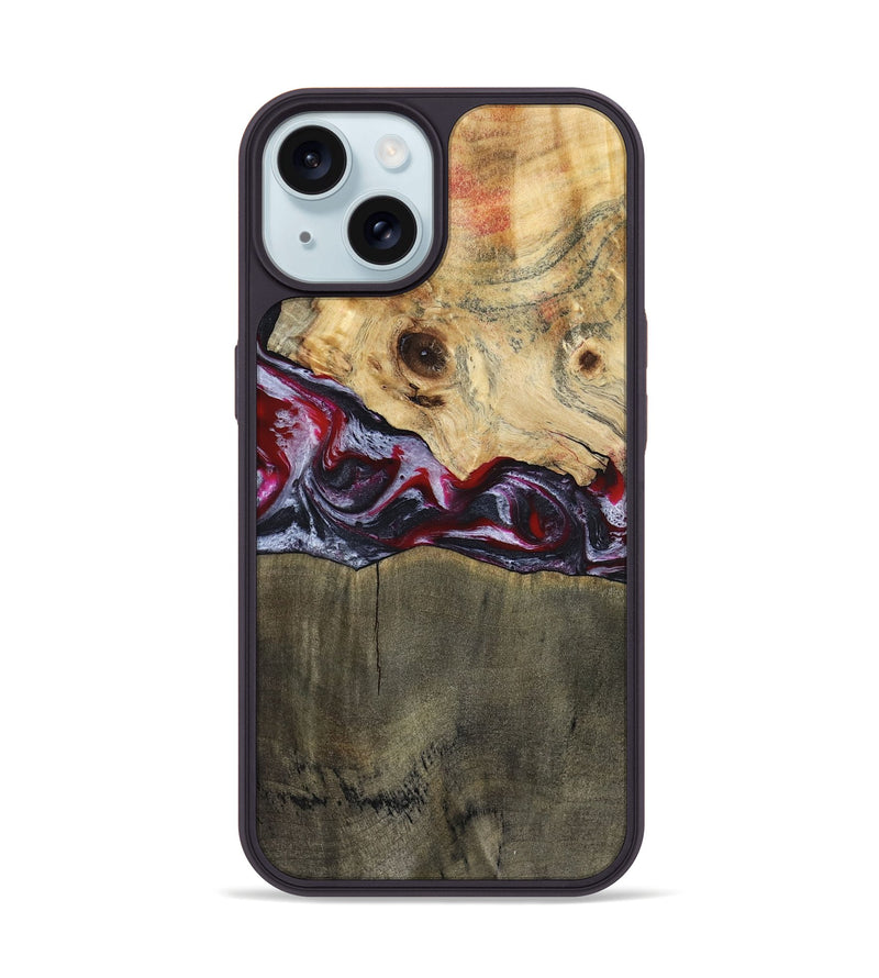 iPhone 15 Wood Phone Case - Jarrett (Red, 797142)
