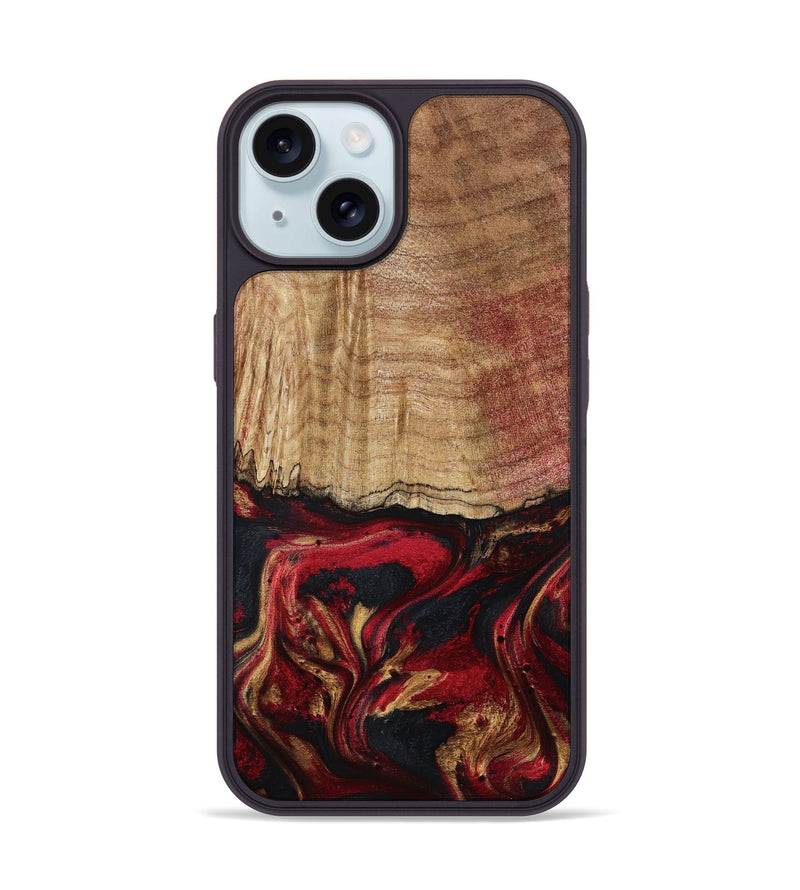 iPhone 15 Wood Phone Case - Sariyah (Red, 797152)