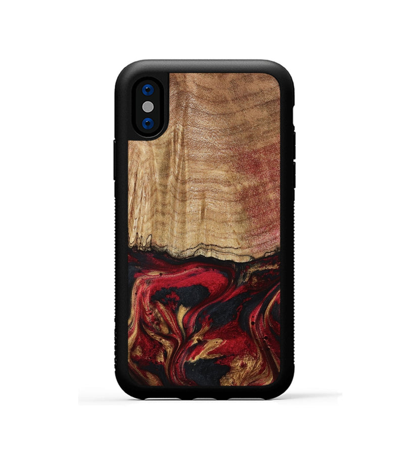 iPhone Xs Wood Phone Case - Sariyah (Red, 797152)