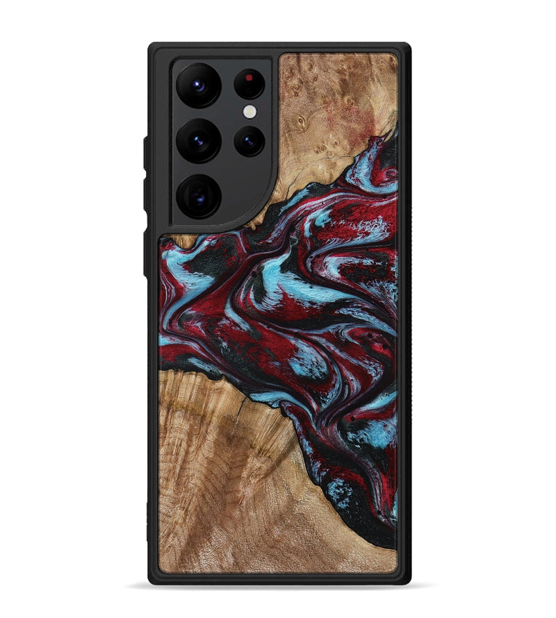 Galaxy S22 Ultra Wood Phone Case - Flora (Red, 797153)