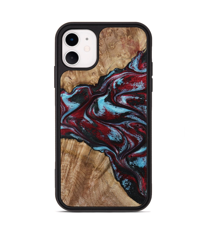 iPhone 11 Wood Phone Case - Flora (Red, 797153)
