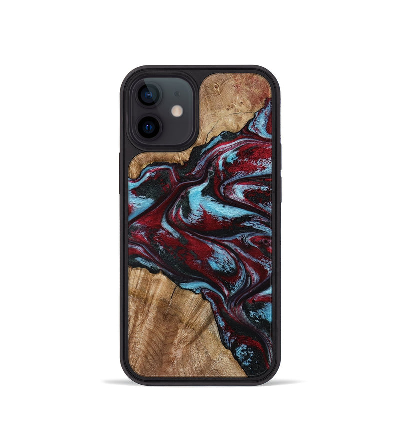 iPhone 12 mini Wood Phone Case - Flora (Red, 797153)