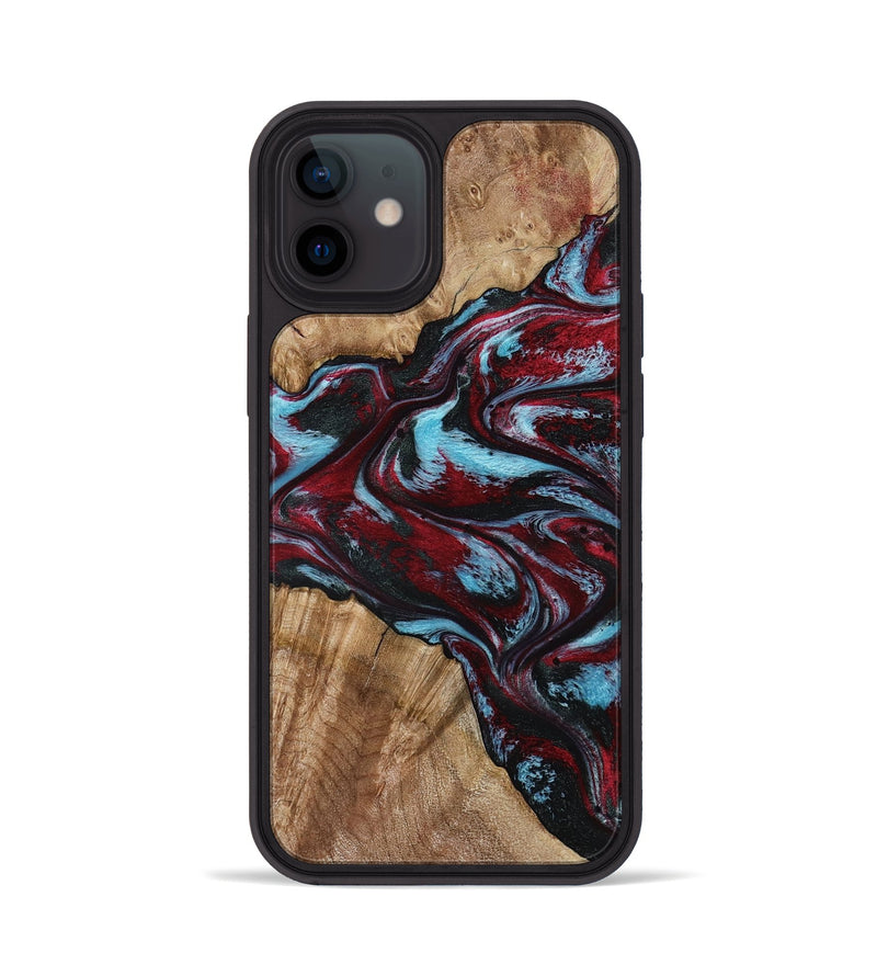 iPhone 12 Wood Phone Case - Flora (Red, 797153)