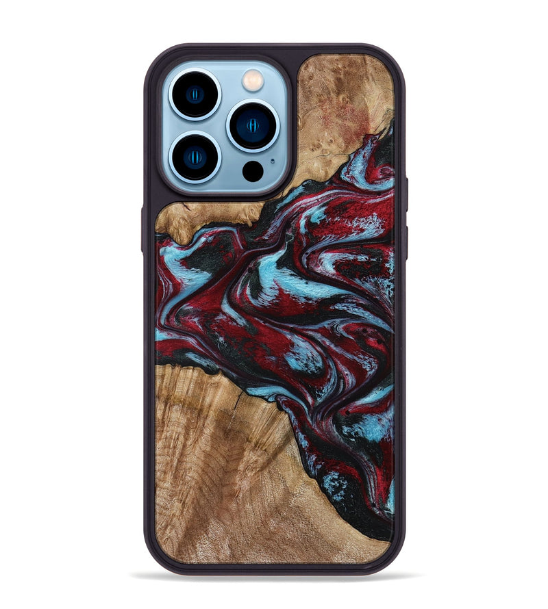 iPhone 14 Pro Max Wood Phone Case - Flora (Red, 797153)