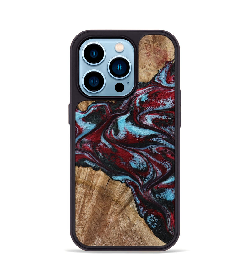 iPhone 14 Pro Wood Phone Case - Flora (Red, 797153)