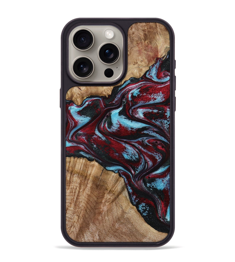 iPhone 15 Pro Max Wood Phone Case - Flora (Red, 797153)