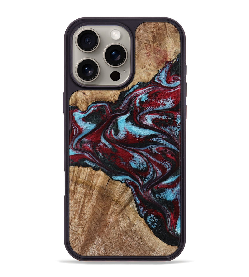 iPhone 16 Pro Max Wood Phone Case - Flora (Red, 797153)