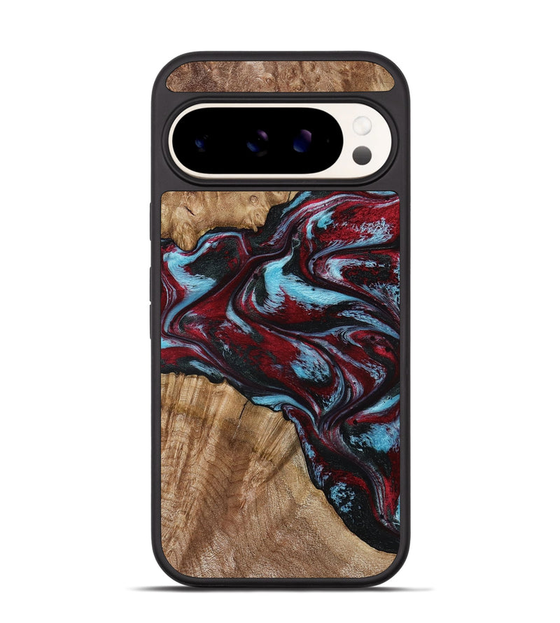 Pixel 9 Wood Phone Case - Flora (Red, 797153)