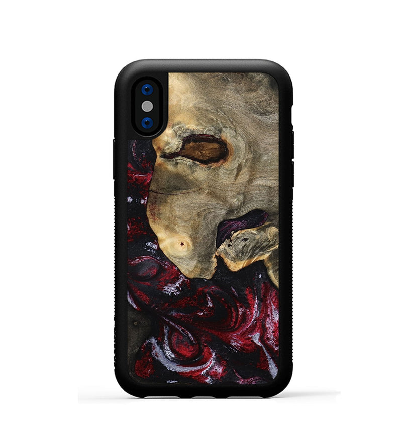 iPhone Xs Wood Phone Case - Reese (Red, 797154)