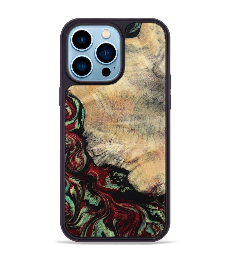 iPhone 14 Pro Max Wood Phone Case - Dinah (Red, 797155)