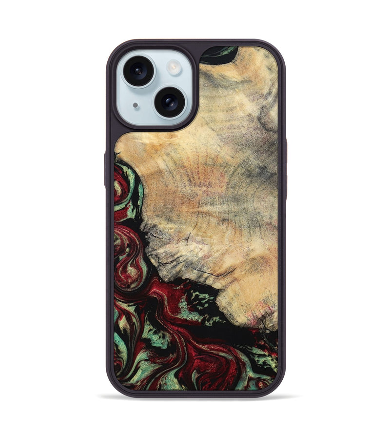 iPhone 15 Wood Phone Case - Dinah (Red, 797155)