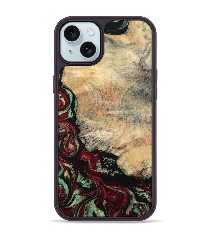 iPhone 15 Plus Wood Phone Case - Dinah (Red, 797155)