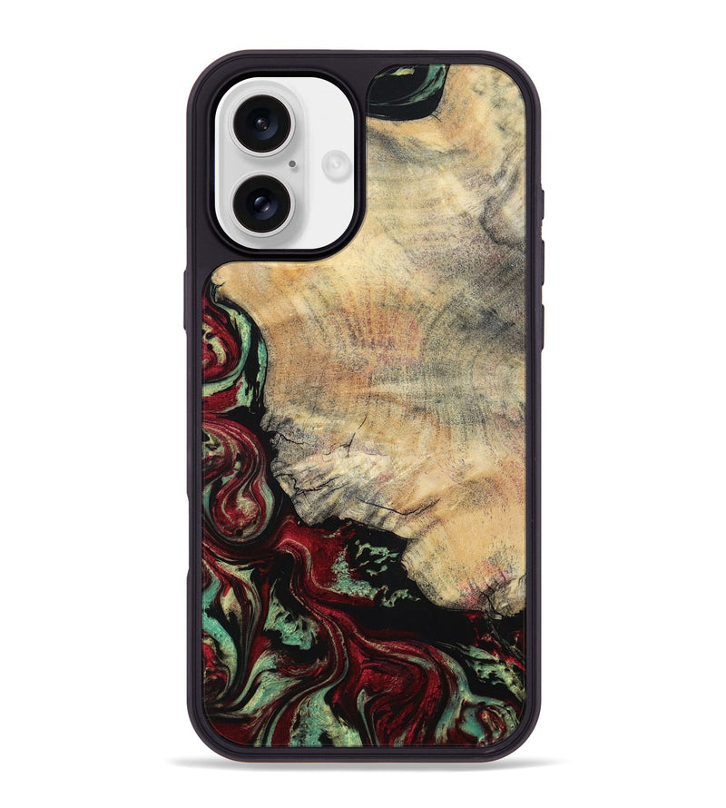 iPhone 16 Plus Wood Phone Case - Dinah (Red, 797155)
