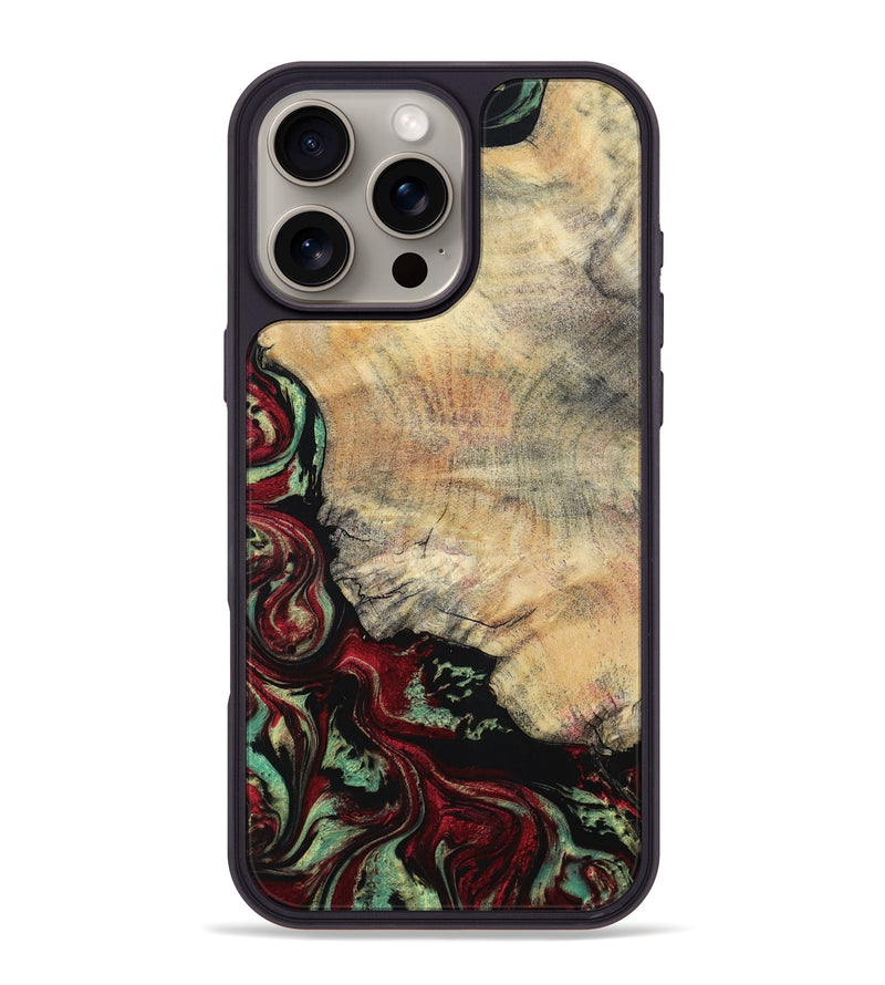 iPhone 16 Pro Max Wood Phone Case - Dinah (Red, 797155)
