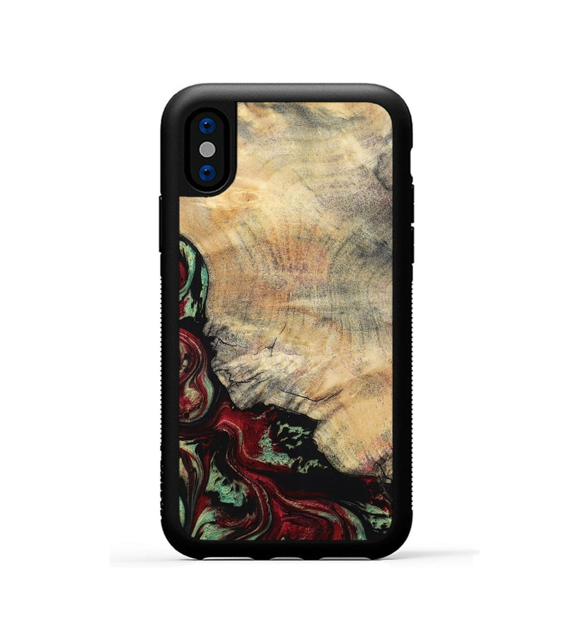 iPhone Xs Wood Phone Case - Dinah (Red, 797155)