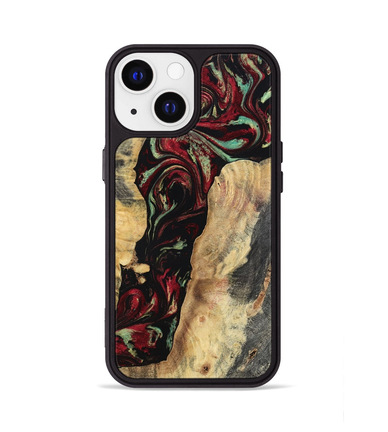 iPhone 13 Wood Phone Case - Kaiden (Red, 797156)