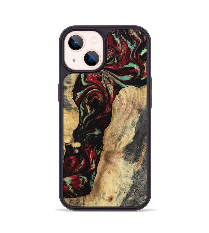 iPhone 14 Wood Phone Case - Kaiden (Red, 797156)