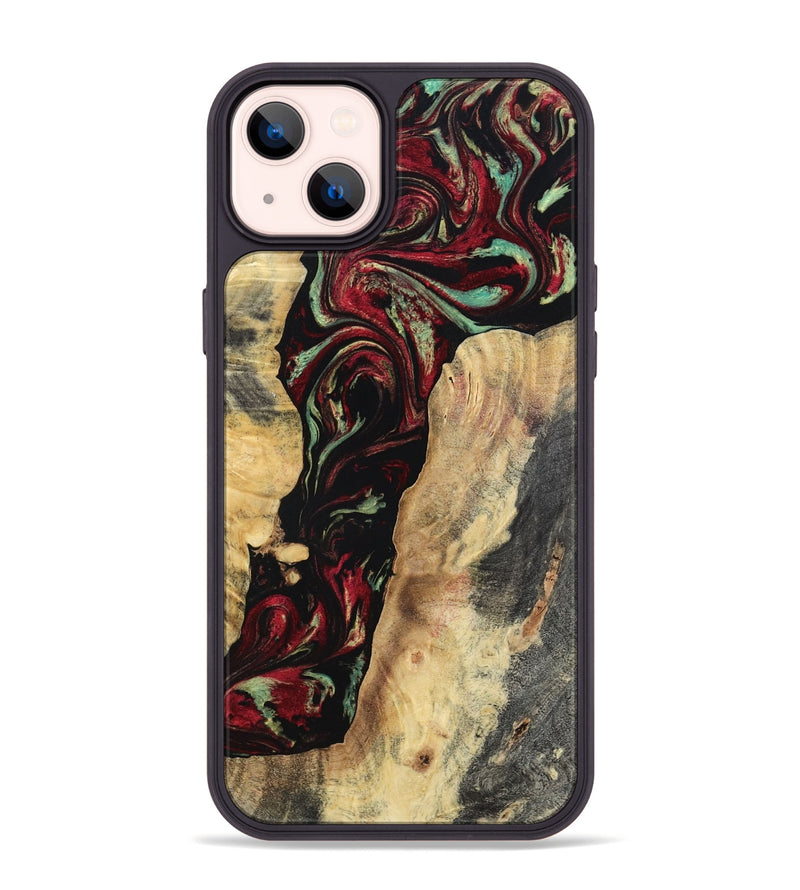 iPhone 14 Plus Wood Phone Case - Kaiden (Red, 797156)