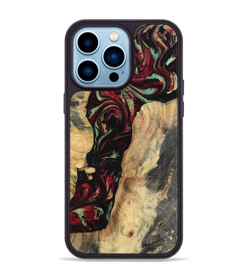 iPhone 14 Pro Max Wood Phone Case - Kaiden (Red, 797156)