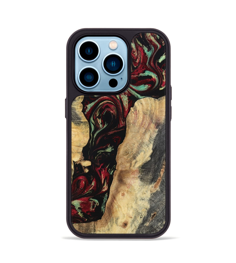 iPhone 14 Pro Wood Phone Case - Kaiden (Red, 797156)