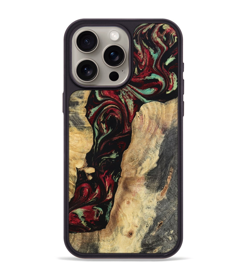 iPhone 15 Pro Max Wood Phone Case - Kaiden (Red, 797156)
