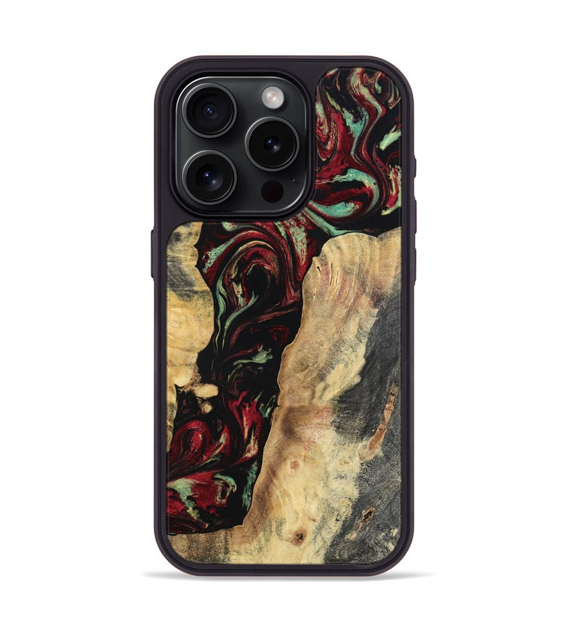 iPhone 15 Pro Wood Phone Case - Kaiden (Red, 797156)
