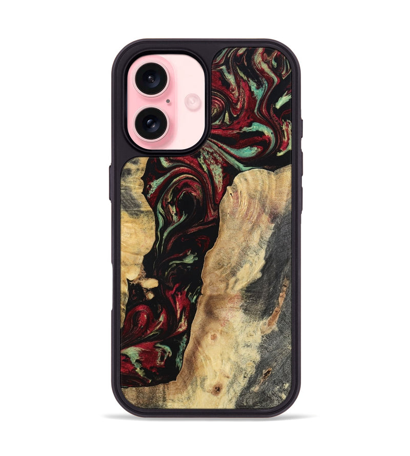 iPhone 16 Wood Phone Case - Kaiden (Red, 797156)