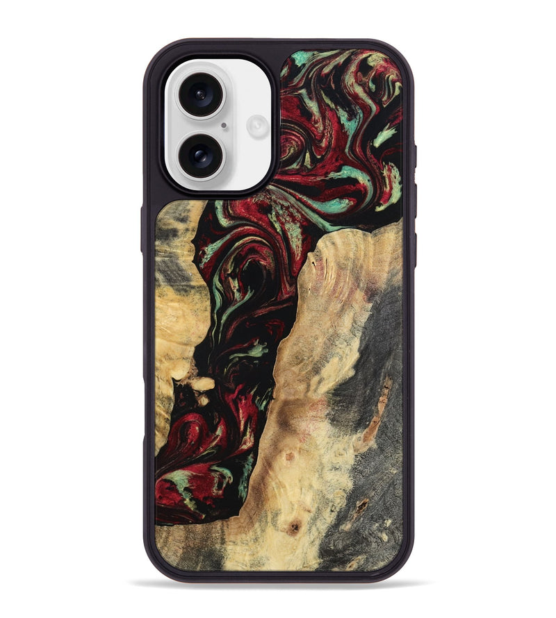 iPhone 16 Plus Wood Phone Case - Kaiden (Red, 797156)