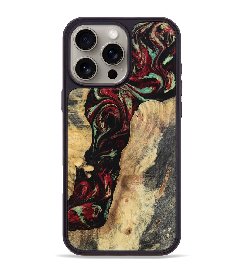 iPhone 16 Pro Max Wood Phone Case - Kaiden (Red, 797156)