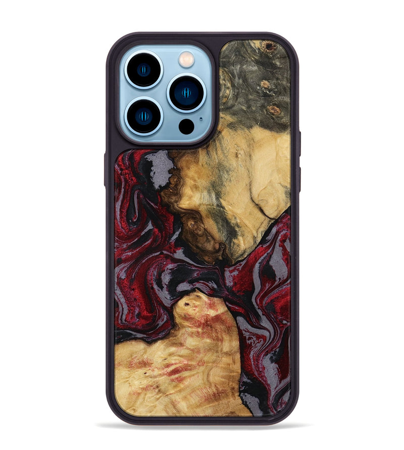 iPhone 14 Pro Max Wood Phone Case - Evalyn (Red, 797168)