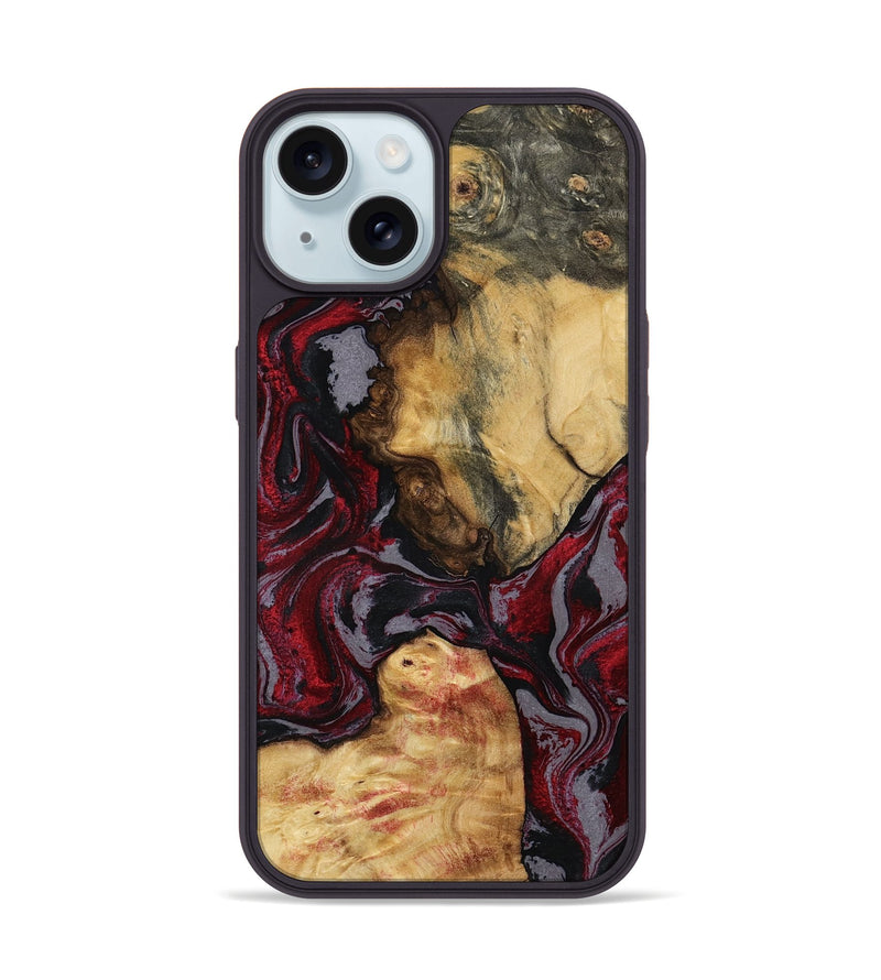 iPhone 15 Wood Phone Case - Evalyn (Red, 797168)