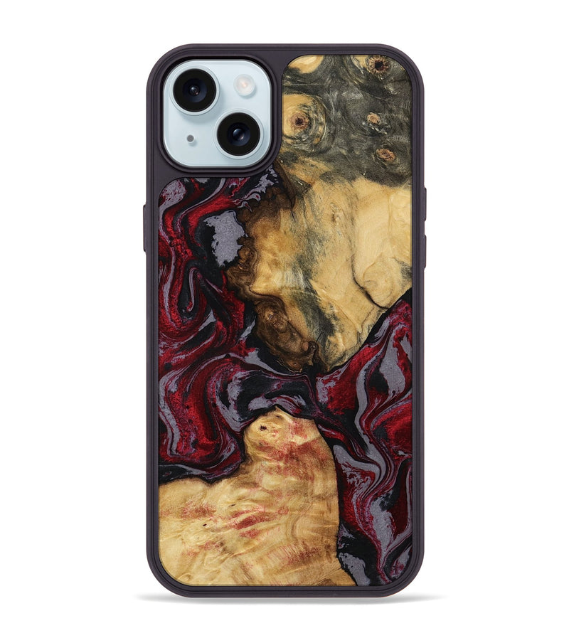 iPhone 15 Plus Wood Phone Case - Evalyn (Red, 797168)