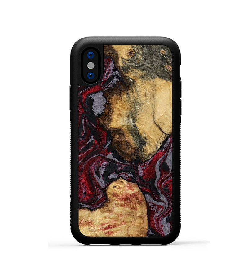 iPhone Xs Wood Phone Case - Evalyn (Red, 797168)